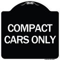 Signmission Designer Series Compact Car Only, Black & White Heavy-Gauge Aluminum Sign, 18" x 18", BW-1818-24254 A-DES-BW-1818-24254
